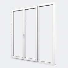 Porte Fenêtre PVC gamme Confort 2 vantaux dont 1 oscillo-battant 1 fixe fermé